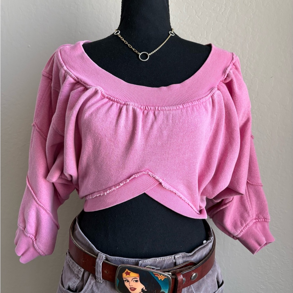 Urban Outfitters Pink Cropped Sweatshirt